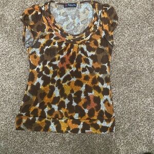 Vibrant Leopard Print Blouse